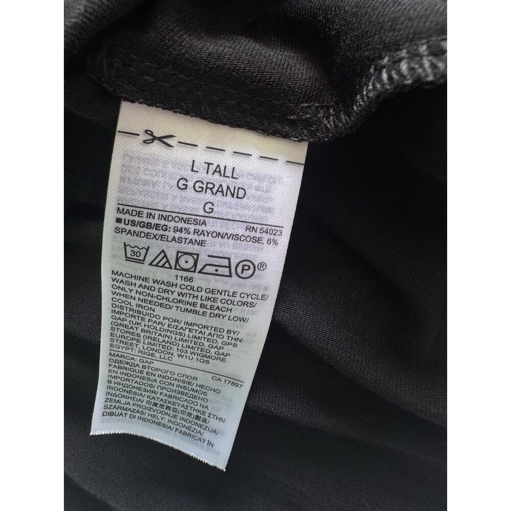 NEW Gap Black Maxi Skirt Tie Waist Ruffle Hem Large Tall NWT Cooling Resort - Picture 7 of 10